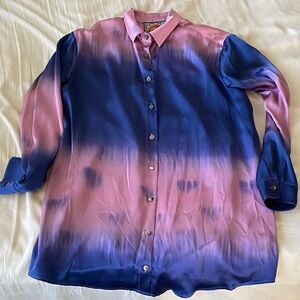 Johnny Was Pink and Blue Ombre Shirt